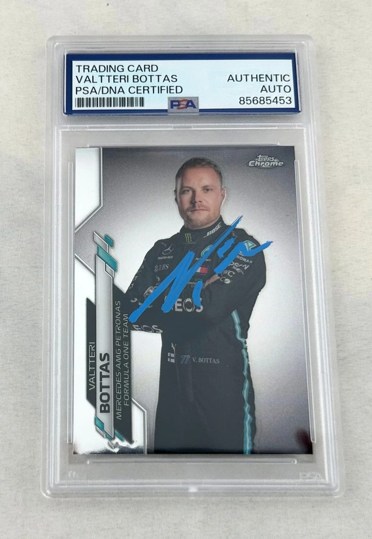 Valtteri Bottas Signed Rookie Card 2020 Topps Chrome #2 F1 PSA/DNA COA