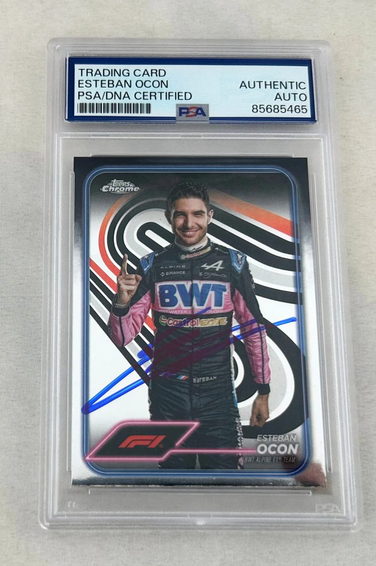 Esteban Ocon Signed Card 2024 Topps Chrome #9 F1 PSA/DNA COA