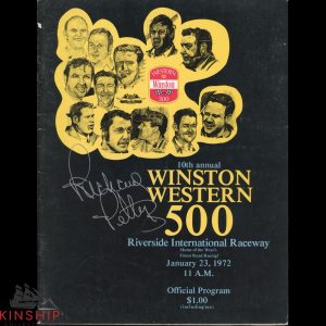Richard Petty signed 1972 Winston Western 500 Program JSA COA NASCAR Auto E327