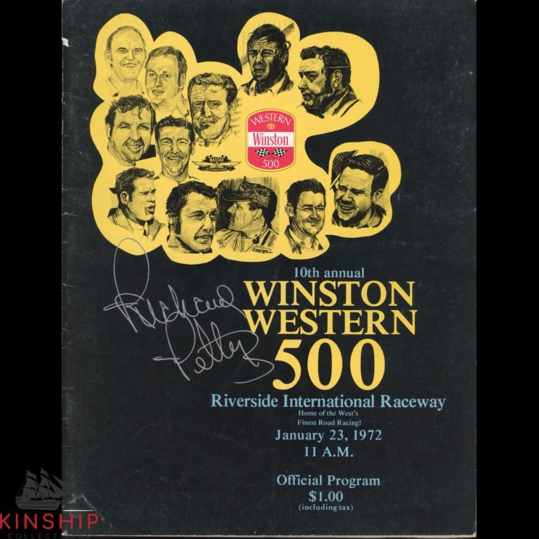 Richard Petty signed 1972 Winston Western 500 Program JSA COA NASCAR Auto E327
