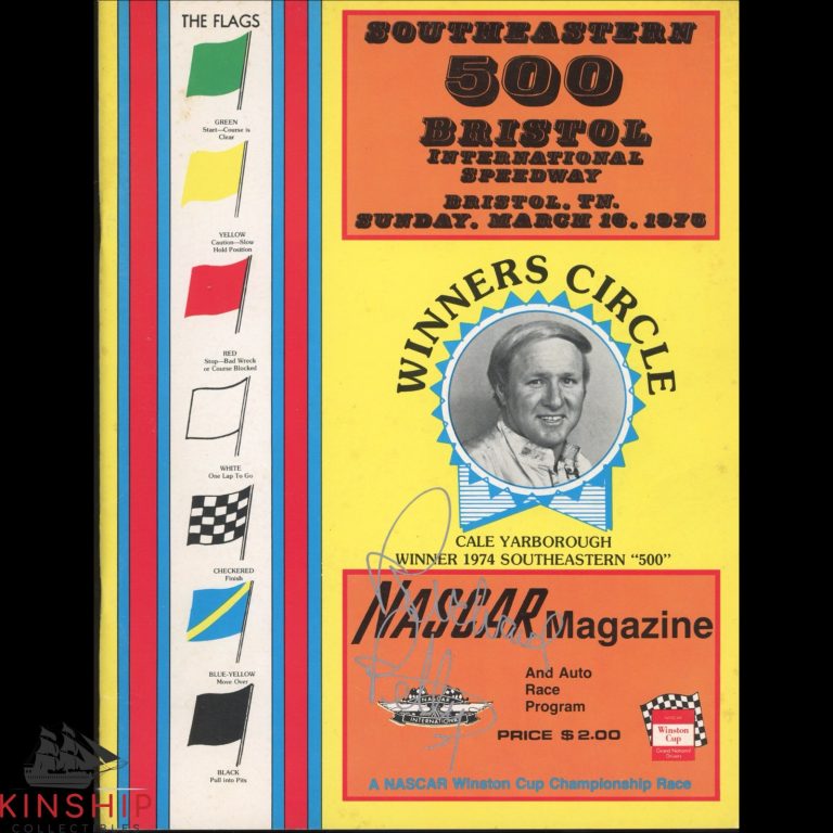 RICHARD PETTY SIGNED 1975 SOUTHEASTERN 500 PROGRAM JSA COA NASCAR AUTO WIN E318 COLLECTIBLE MEMORABILIA