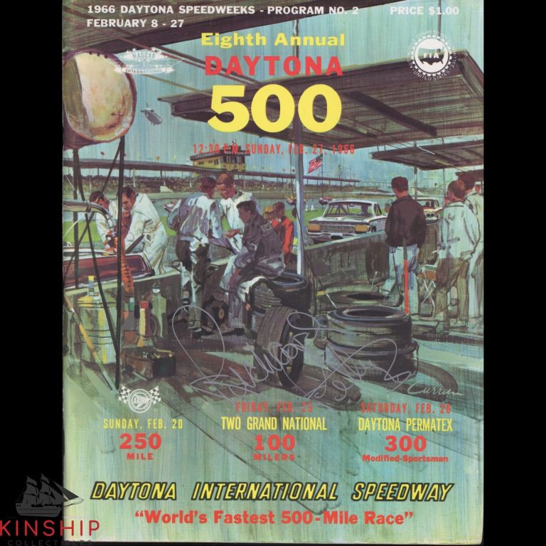 Richard Petty signed 1966 Daytona 500 Program JSA COA NASCAR Auto E329