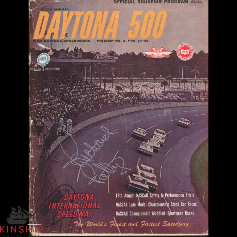 RICHARD PETTY SIGNED 1964 DAYTONA 500 PROGRAM JSA COA NASCAR AUTO E332 COLLECTIBLE MEMORABILIA