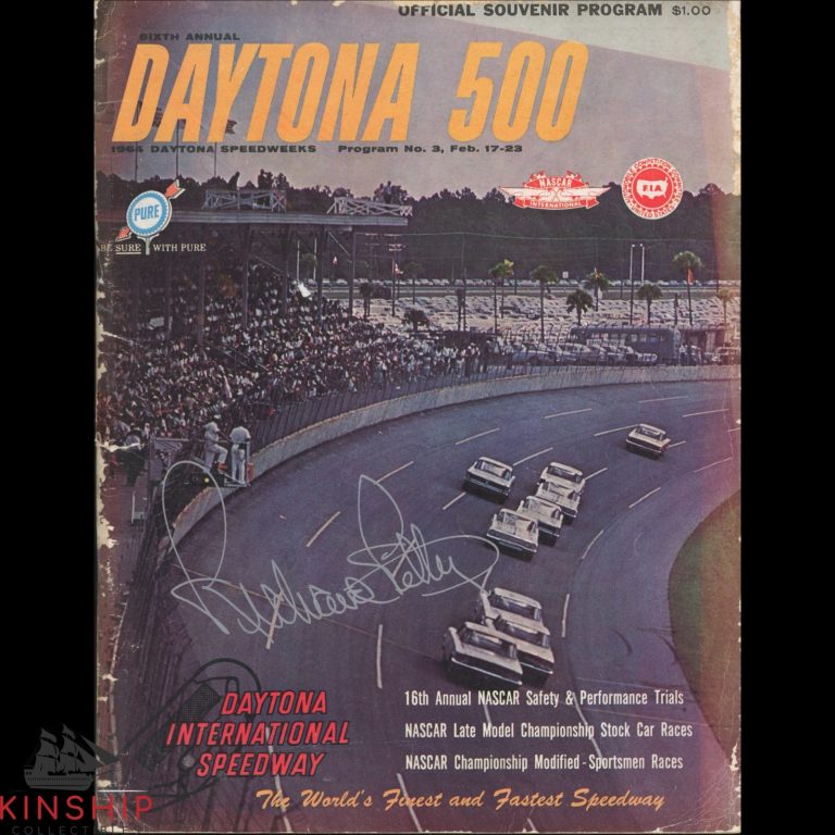 RICHARD PETTY SIGNED 1964 DAYTONA 500 PROGRAM JSA COA NASCAR AUTO E331 COLLECTIBLE MEMORABILIA