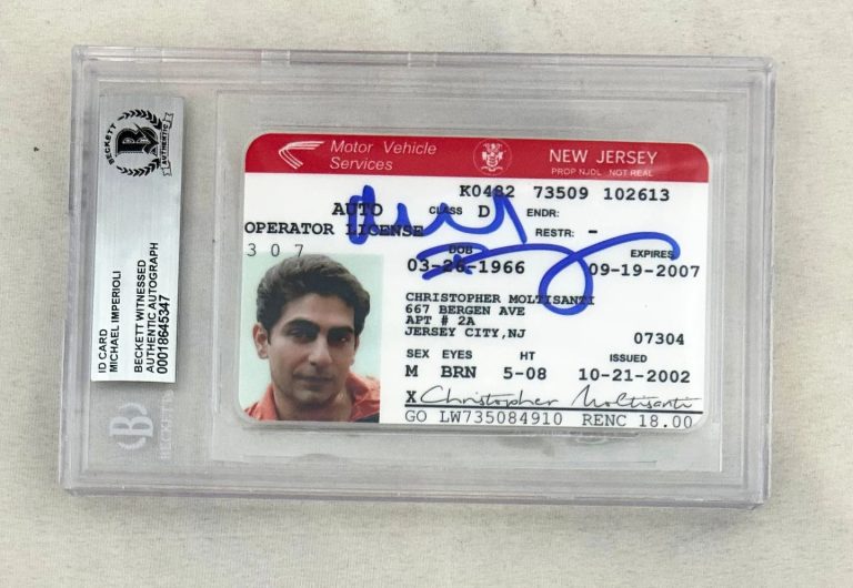 Michael Imperioli Signed Drivers License Beckett BAS 1 COA