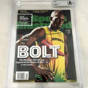 Usain Bolt Signed Sports Illustrated Magazine 2016 Rio Olympics Beckett BAS 6...