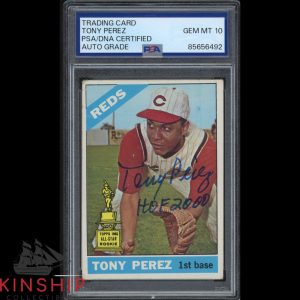 Tony Perez signed 1966 Topps Card #72 PSA DNA Slab Inscribed Auto Grade 10 C5515
