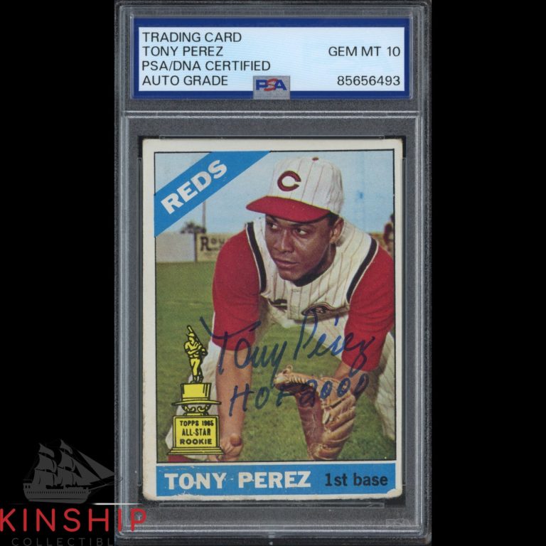 Tony Perez signed 1966 Topps Card #72 PSA DNA Slab Inscribed Auto Grade 10 C5509