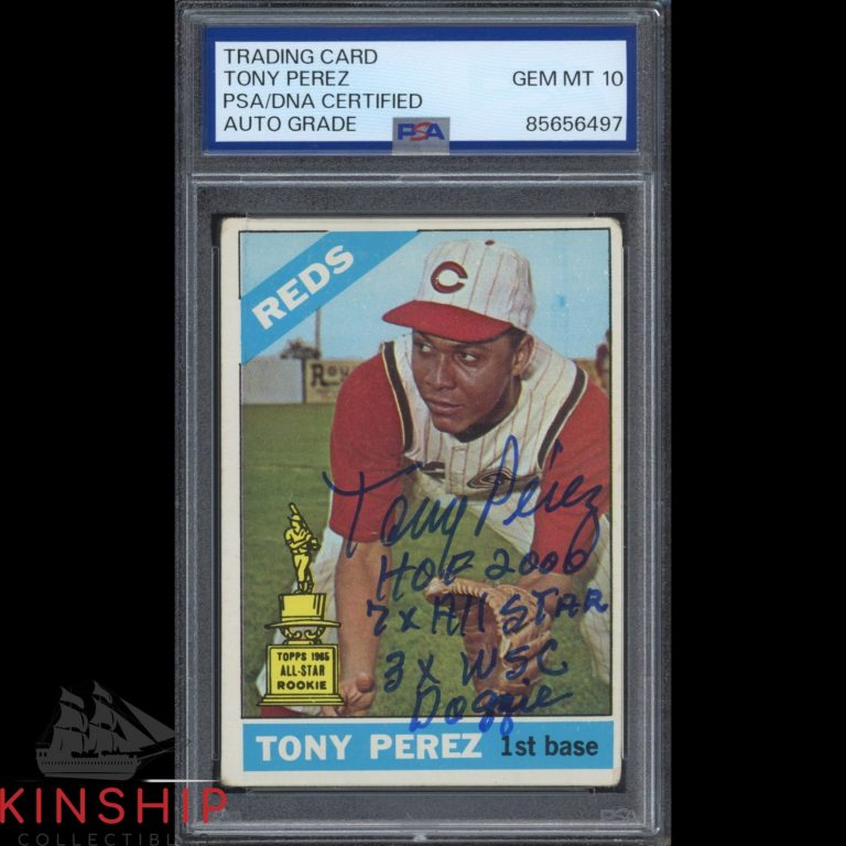 Tony Perez signed 1966 Topps Card #72 PSA DNA Slab Inscribed Auto Grade 10 C5505