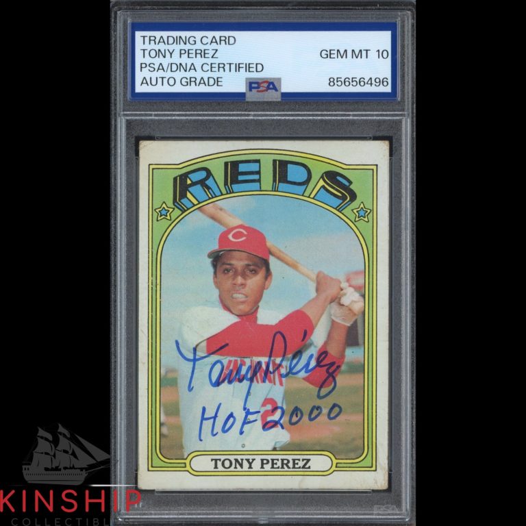 Tony Perez signed 1972 Topps Card #80 PSA DNA Slab Inscribed Auto Grade 10 C5507