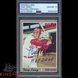 Tony Perez signed 1970 Topps Card 380 PSA DNA Slab Inscribed Auto Grade 10 C5506