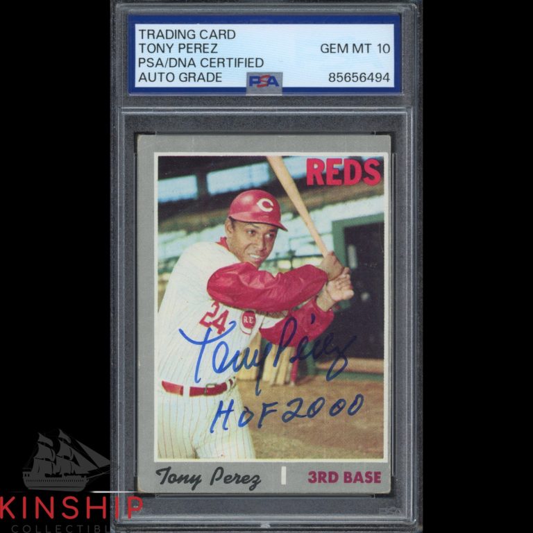 Tony Perez signed 1970 Topps Card 380 PSA DNA Slab Inscribed Auto Grade 10 C5506