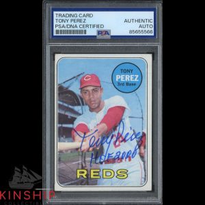 Tony Perez signed 1969 Topps Card 295 PSA DNA Slab Inscribed Auto Grade 10 C5511