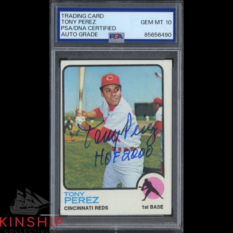 Tony Perez signed 1973 Topps Card 275 PSA DNA Slab Inscribed Auto Grade 10 C5512