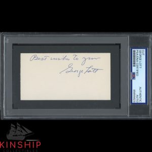 George Lott signed Cut PSA DNA Slabbed Inscribed Tennis Auto C5547
