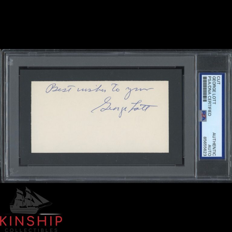 George Lott signed Cut PSA DNA Slabbed Inscribed Tennis Auto C5547