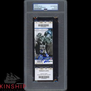 Jason Kelce signed Debut Ticket PSA DNA Slab Eagles Football Auto Grade 10 C5566
