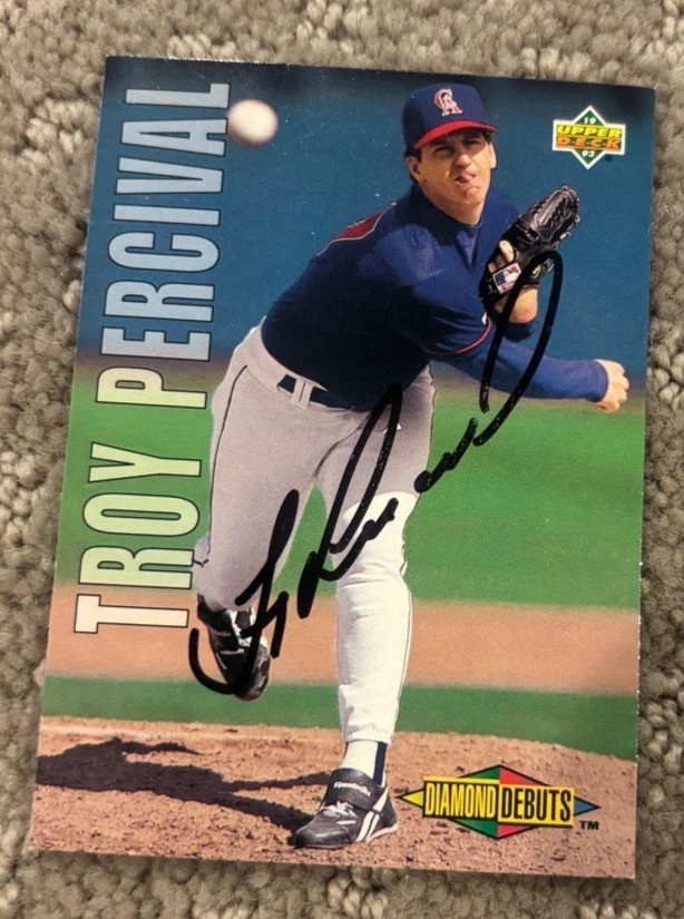 TROY PERCIVAL SIGNED AUTOGRAPHED CARD #507 1993 UPPER DECK CALIFORNIA ANGELS COLLECTIBLE MEMORABILIA