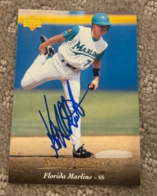 1995 Upper Deck Kurt Abbott signed autographed card #116 Florida Marlins
