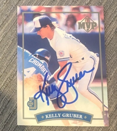 KELLY GRUBER 1992 SIGNED AUTOGRAPHED DONRUSS MCDONALD'S GOLD MVP #3 CARD