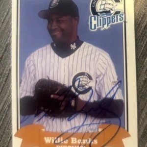 Willie Banks signed autographed 1997 Columbus Clippers Police Baseball Card