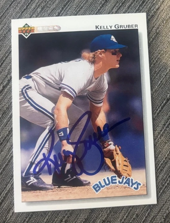 1992 Upper Deck Kelly Gruber signed autographed card Toronto Blue Jays #324