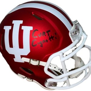 CURT CIGNETTI SIGNED AUTOGRAPHED INDIANA HOOSIERS FOOTBALL MINI HELMET IU JSA !