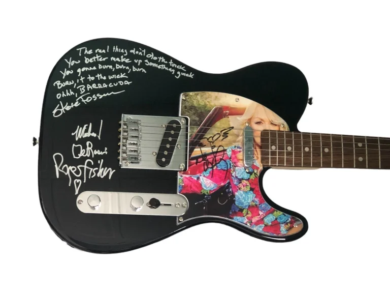 Heart Band Signed Fender Guitar with Barracuda Lyrics