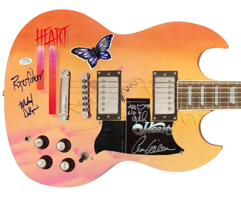 Heart Signed Dog & Butterfly Lp Cd Custom Graphics Guitar Exact Proof ACOA