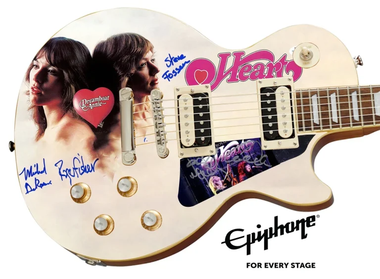 Heart Signed Epiphone Les Paul Custom Graphics Guitar Exact Proof ACOA