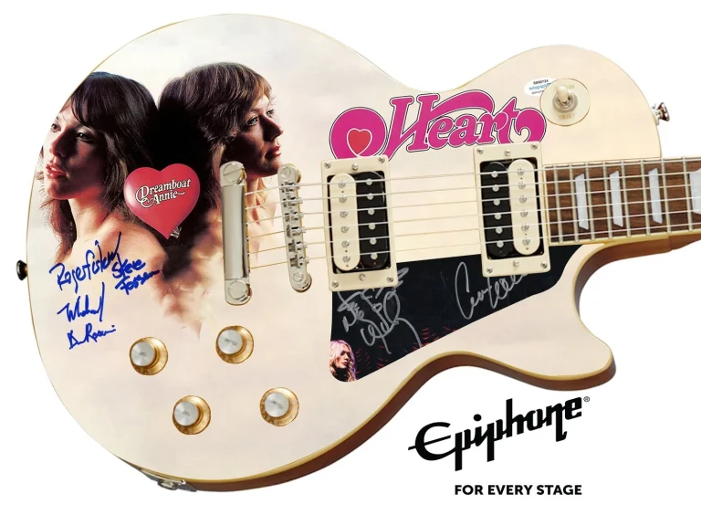 Heart Signed Epiphone Les Paul Custom Graphics Guitar Exact Proof ACOA