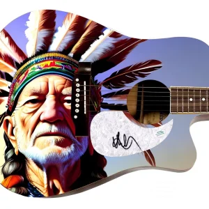 Willie Nelson Signed Custom Graphics 1/1 Acoustic Guitar ACOA