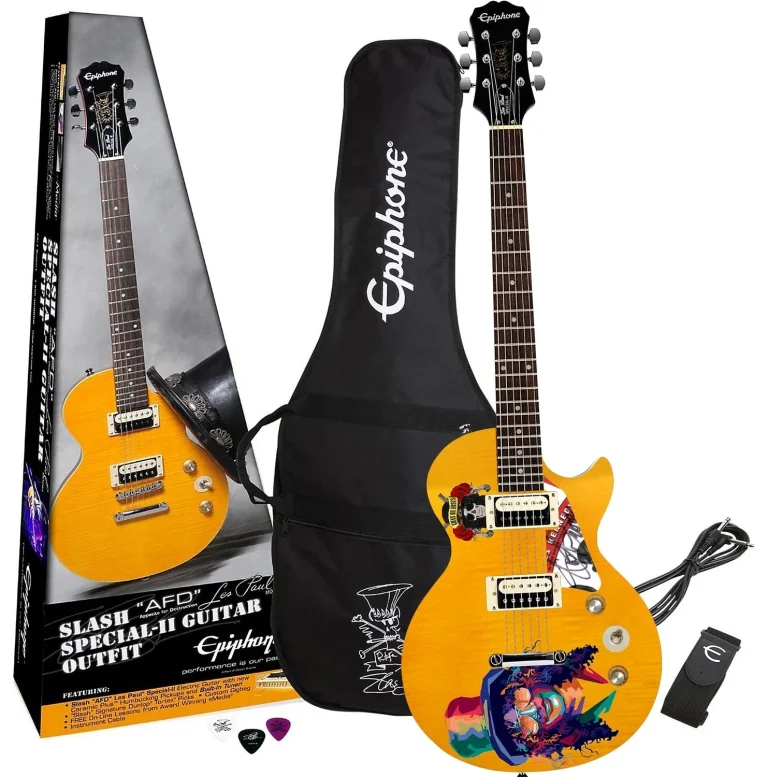 Slash of Guns N Roses Autographed Custom Graphics Epiphone AFD Special II Guitar