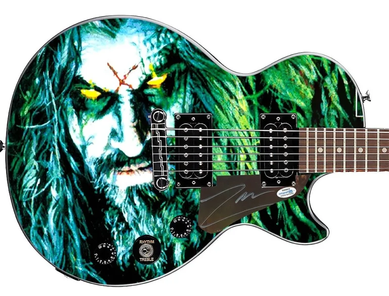 Rob Zombie Hellbilly Deluxe Autographed Gibson Epiphone Les Paul Graphics Guitar