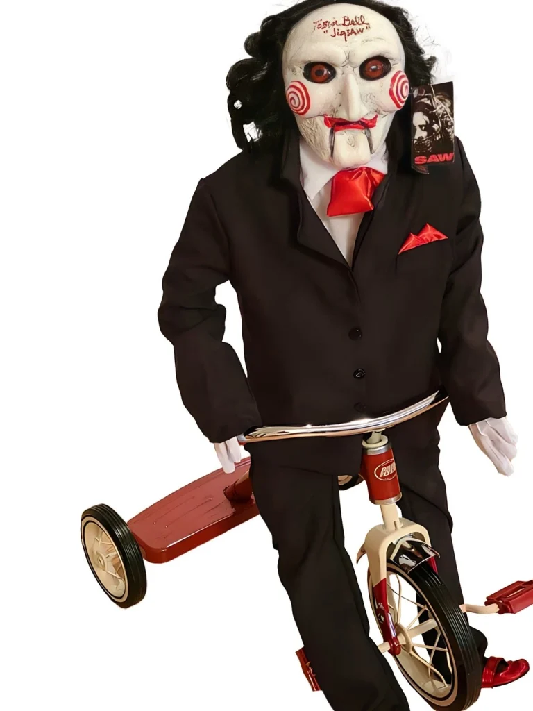 Tobin Bell Signed Saw Jigsaw Billy Puppet Doll with Tricycle BAS Witness