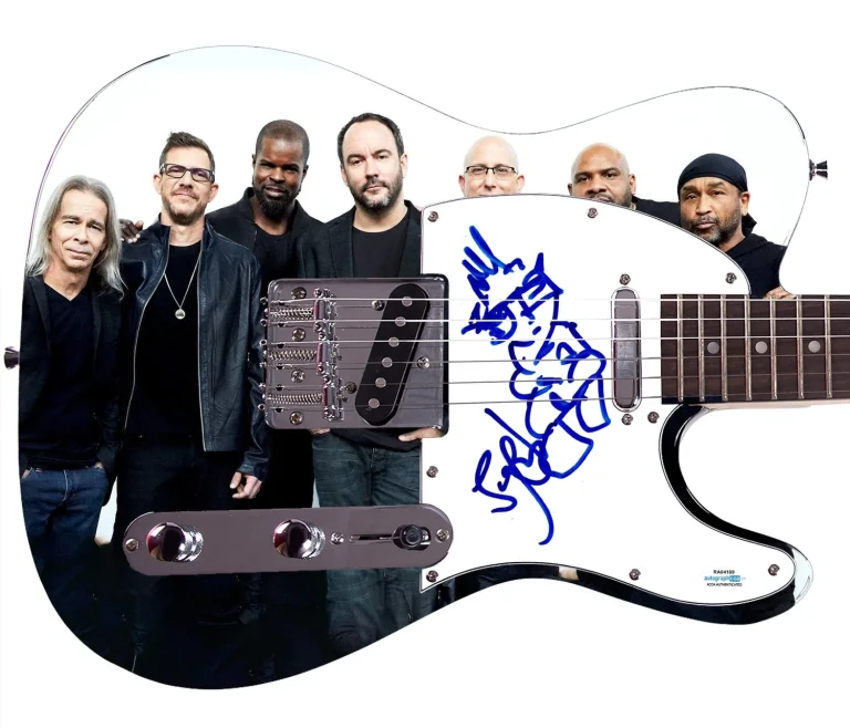 The Dave Matthews Band Stefan Lessard Sketch Autographed Custom Graphics Guitar