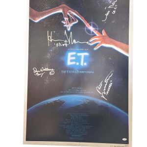 E.T. The Extra Terrestrial Cast Autographed 27x41 Movie Poster Exact Proof ACOA