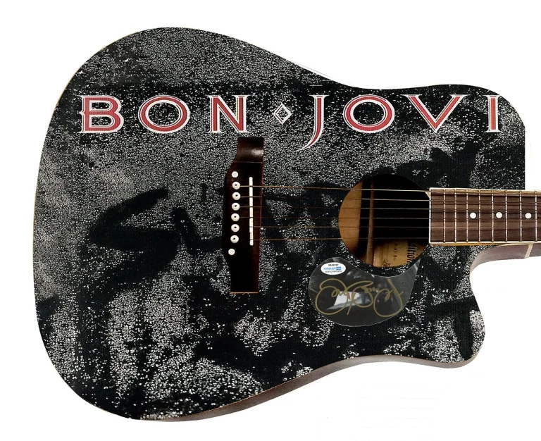 Jon Bon Jovi Slippery When Wet Signed Autographed Custom Photo Graphics Guitar A