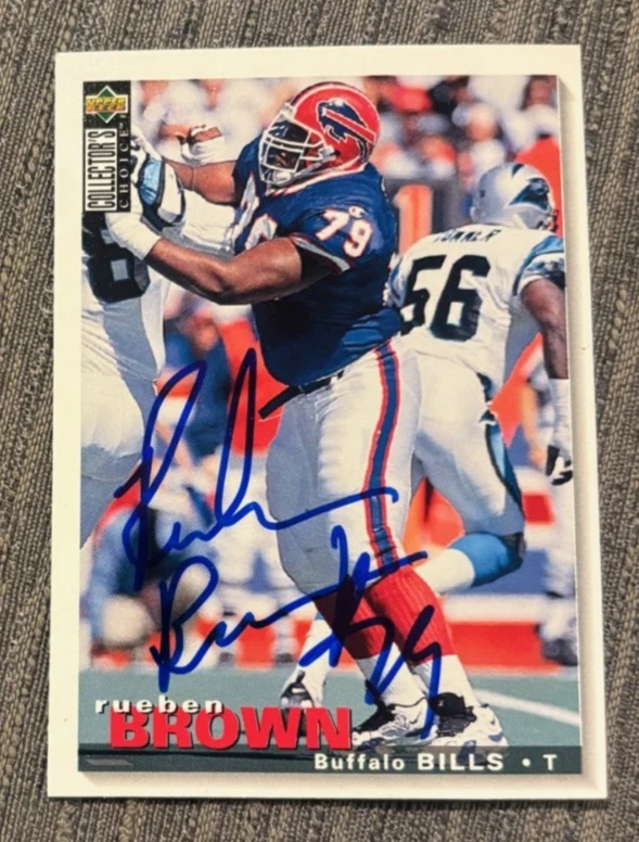 Ruben Brown signed autographed 1995 Collector's Choice Update Card #U152 Bills