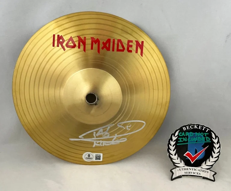 Nicko McBrain Signed Cymbal Iron Maiden Beckett BAS 3 COA