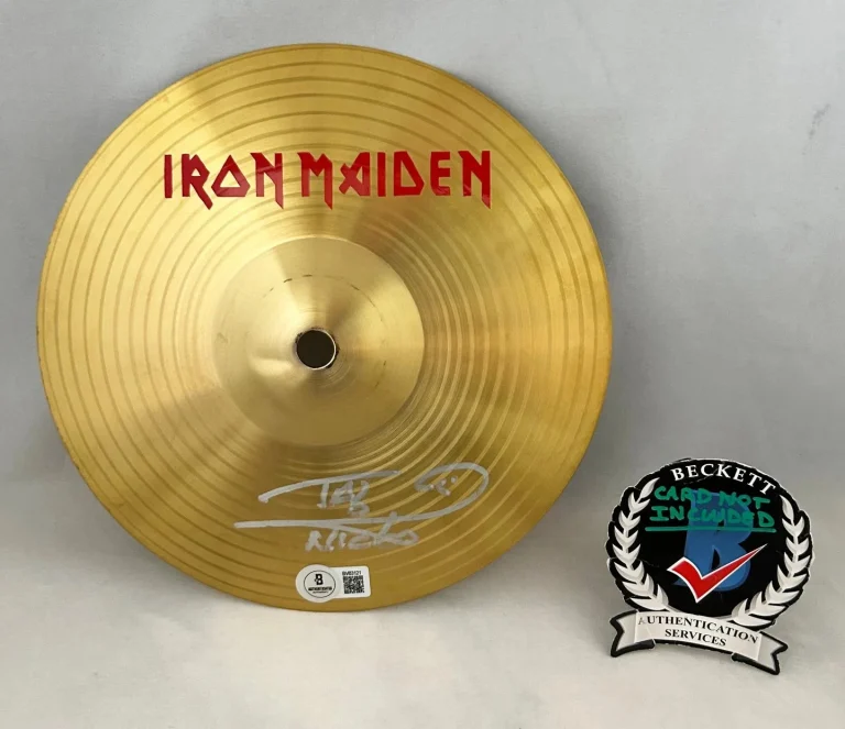 Nicko McBrain Signed Cymbal Iron Maiden Beckett BAS 2 COA