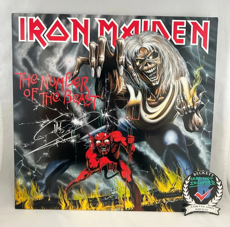 Nicko McBrain Signed Vinyl LP Album Iron Maiden The Number Of The Beast Becke...