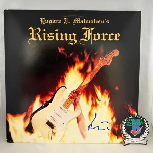 Yngwie Malmsteen Signed Vinyl LP Album Rising Force Beckett BAS COA
