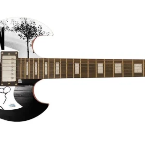 Woody Allen Signed Manhattan Movie Photo Guitar ACOA