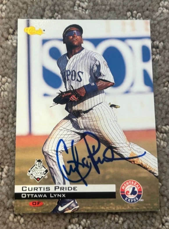 CURTIS PRIDE 1994 CLASSIC AUTOGRAPHED SIGNED AUTO BASEBALL CARD OTTAWA LYNX