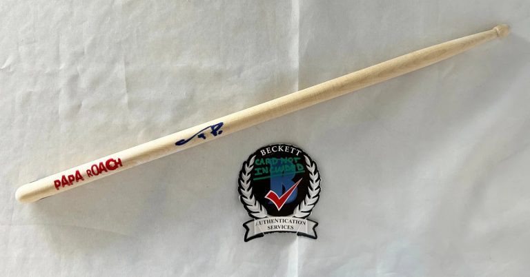 Tony Palermo Signed Drumstick Papa Roach Beckett BAS 1 COA