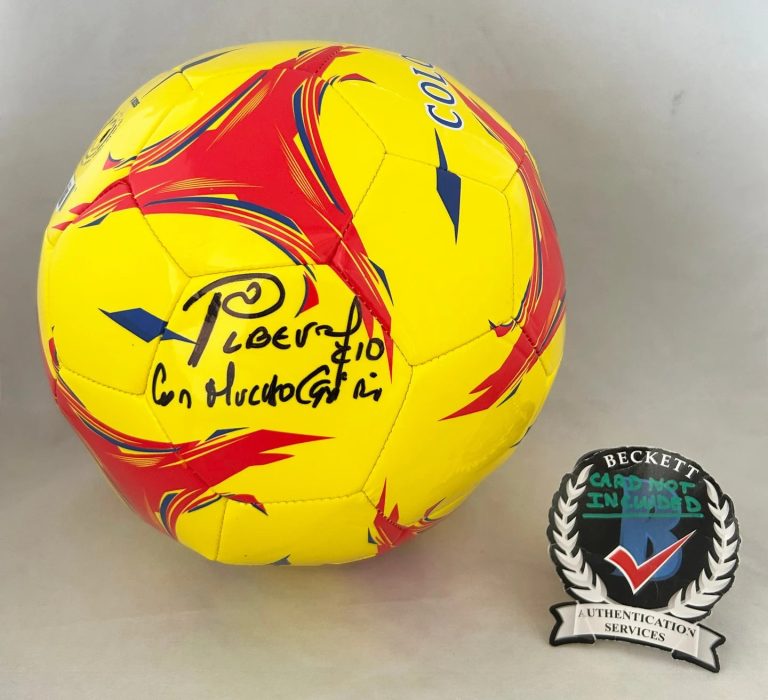 Carlos Pibe Valderrama Signed Soccer Ball Colombia Beckett BAS 1 COA