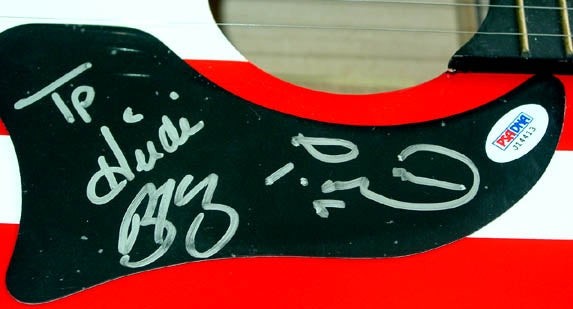 Trick Pony Signed Autographed Acoustic Flag Guitar & Proof PSA