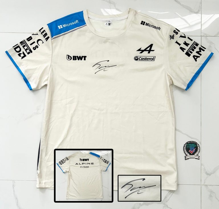 Paul Aron Signed Shirt Alpine Formula 1 F1 Beckett BAS 1 COA