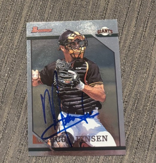 1996 Bowman Foil #242 Marcus Jensen signed autographed card San Francisco Giants